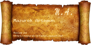 Mazurek Artemon névjegykártya